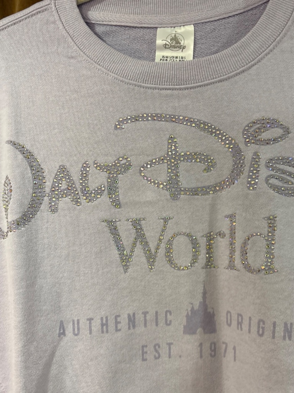 Walt Disney World Women's Bedazzled Crewneck Sweatshirt - Light Lavender Small - Picture 3 of 8